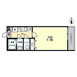 スリジエ狭山ヶ丘 1Kの間取図画像