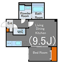 MEGURO EDGE 1LDKの間取図画像