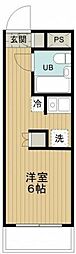 ベルエアガーデン3 ワンルームの間取図画像