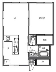 LOHAS VILLAGE狭山ヶ丘 1階1LDKの間取り