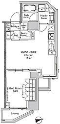 プラウドフラット門前仲町5 1LDKの間取図画像