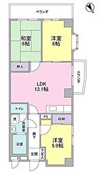 レジデンス武蔵野 3LDKの間取図画像