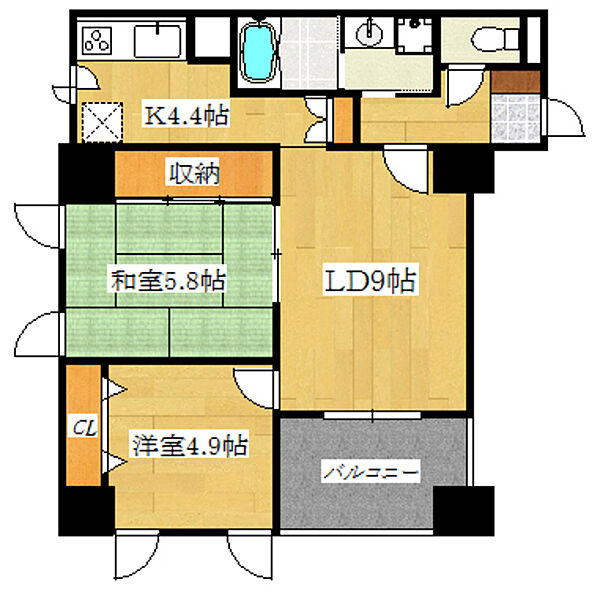 画像2:振分タイプの使いやすい間取りです☆