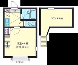 アパート 1Kの間取図画像