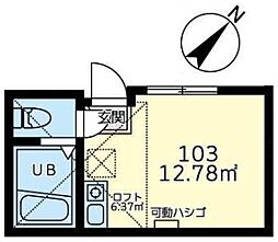 ユナイト保土ヶ谷プレビシート ワンルームの間取図画像