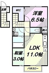 ユーコート 2LDKの間取図画像