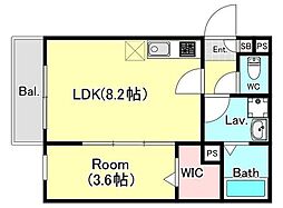 ジーメゾン岩槻上里 1LDKの間取図画像