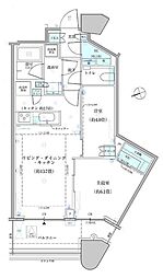 パークタワー勝どきサウス 2LDKの間取図画像