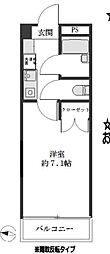 シャンドール立石 1Kの間取図画像
