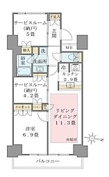 Brilliaist東雲キャナルコート 2SLDKの間取図画像