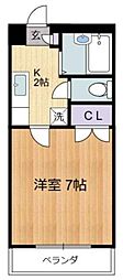 アステラス烏山 1Kの間取図画像