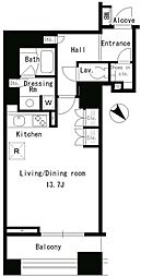 パークアクシス日本橋ステージ 5階ワンルームの間取り