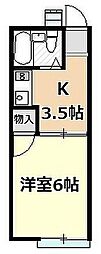 b'CASA鶴ヶ島re-born 1Kの間取図画像