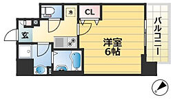 エスリード神戸三宮 1Kの間取図画像