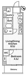 COMFORIALIV巣鴨 1LDKの間取図画像