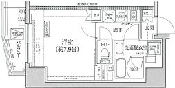 アイルグランディール池袋 1Kの間取図画像