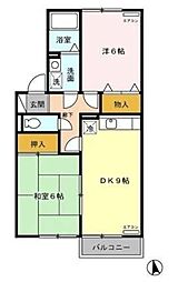 ガーデニア 2DKの間取図画像