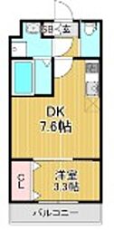 安芸津マンション 1DKの間取図画像