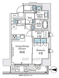 ベルファース錦糸町South 1LDKの間取図画像