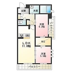 アマランサス 2LDKの間取図画像