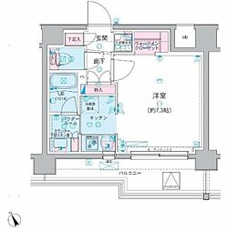 ジェノヴィア水天宮前スカイガーデン ワンルームの間取図画像