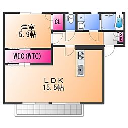 カーサワケダ 1LDKの間取図画像