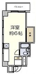 鈴ビル 1Kの間取図画像