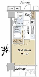 アクシルコート日本橋本町 1Kの間取図画像