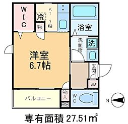 アネックス 1Kの間取図画像