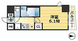 エステムコート神戸元町2ブリーズ 1Kの間取図画像