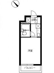 スカイコート鶴見4 ワンルームの間取図画像