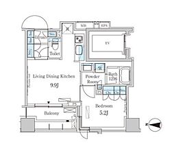 ParkAxis菊川 1LDKの間取図画像