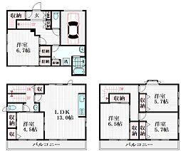 町屋1丁目戸建 1階5LDKの間取り