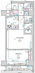 GENOVIA南千住VIII 1LDKの間取図画像