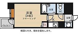 ピュアドーム天神アクロス 1Kの間取図画像
