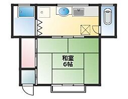 中村荘 1Kの間取図画像