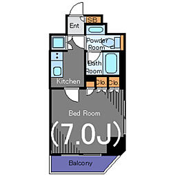 パレステュディオ汐留WEST 4階1Kの間取り