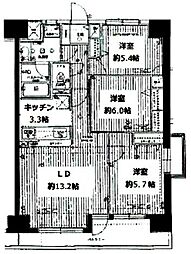 ロイヤルステージ本厚木1 3LDKの間取図画像