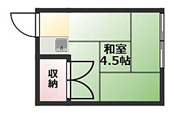 赤羽根荘 2階ワンルームの間取り