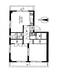 スターホームズ希望ケ丘2 2DKの間取図画像