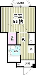サンシティ稲田堤第5 1Kの間取図画像