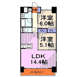 ウィズアイビス 2LDKの間取図画像