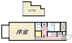 アミティエ 1Kの間取図画像