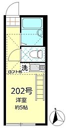 KKハウス羽田 ワンルームの間取図画像