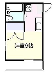 オークソーヨー ワンルームの間取図画像