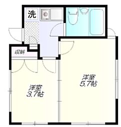 サンドエル四谷 2階2Kの間取り