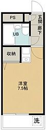 煉瓦館82 ワンルームの間取図画像
