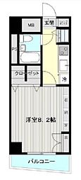 コスモ田端 1Kの間取図画像