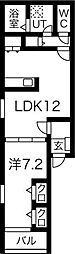 Premier 2階1LDKの間取り
