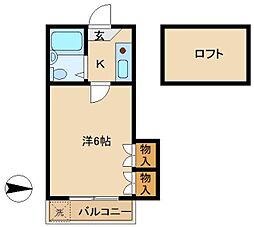 K's3 1Kの間取図画像